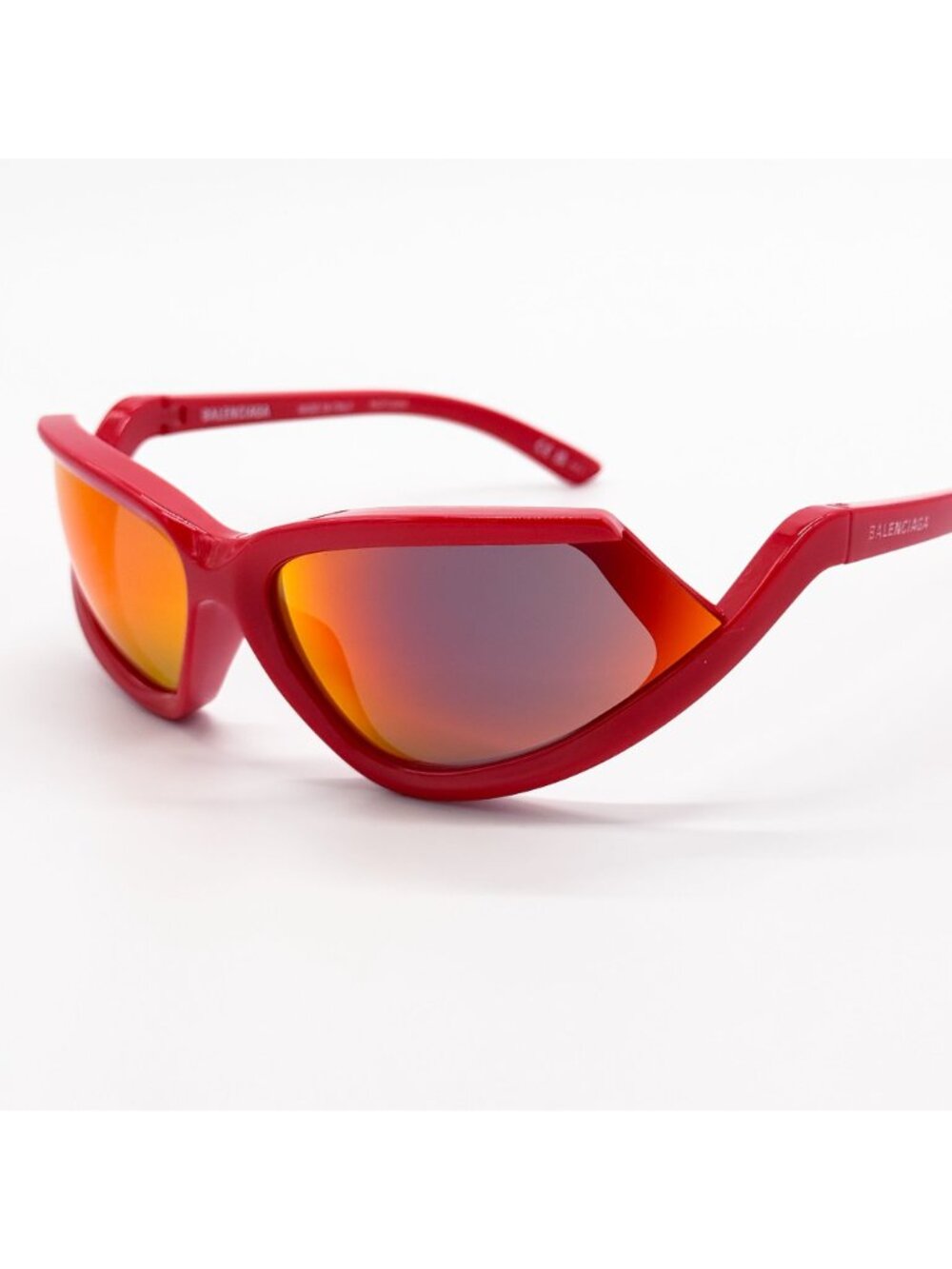 NEW BALENCIAGA BB0289S 005 SUNGLASSES RED GEOMETRIC UNISEX EYEWEAR BALENCIAGA - Picture 3 of 9